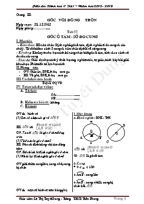 Giáo án Hình học 9 tiết 37 đến 57